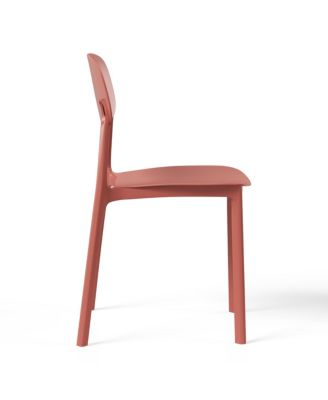 3-Piece Outdoor Round Metal Patio Dining Table Set With Stackable Resin Patio Side Chairs