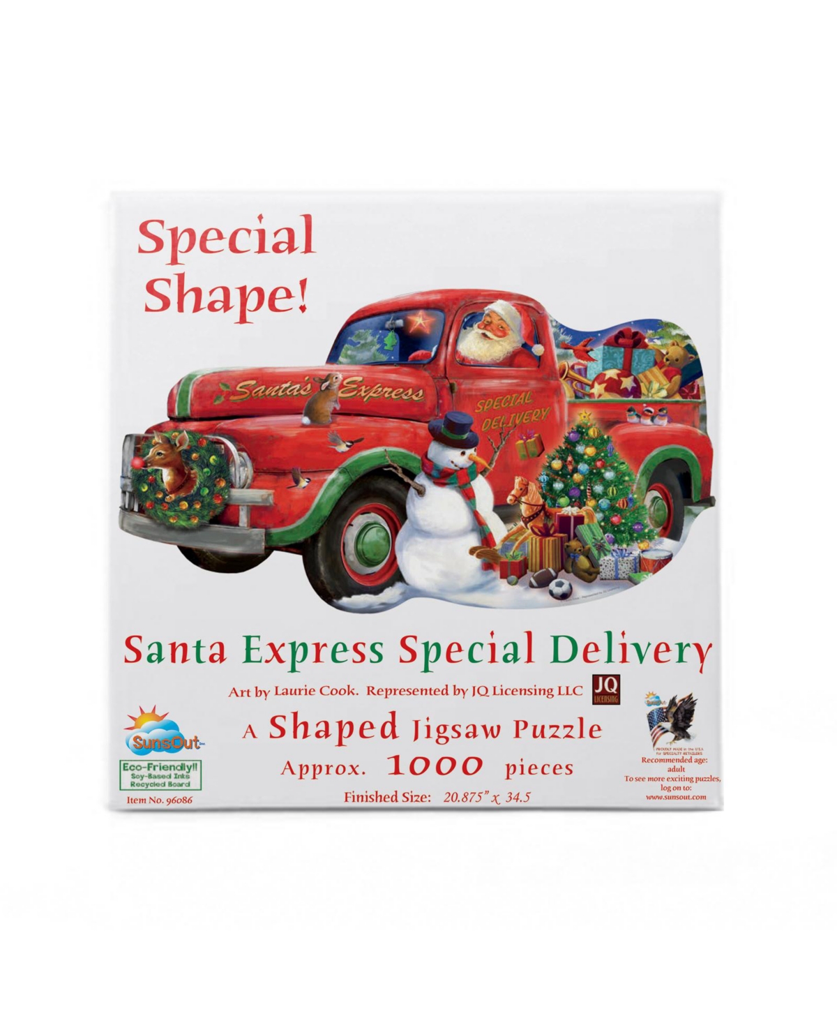 SunsOut Santa Express Special Delivery 1000 piece Jigsaw Puzzle for Adults Special Shape Christmas