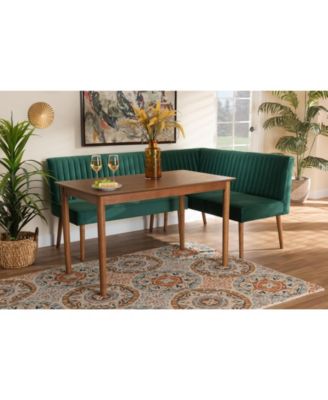 Alvis 3-Pc. Wood Mid-Century Dining Nook Set