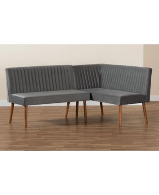 Alvis 2-Pc. Wood Mid-Century Dining Nook Banquette Set