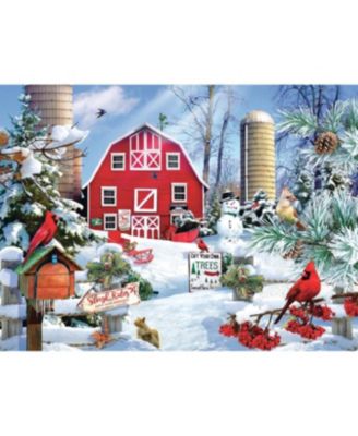 A Snowy Day on the Farm 1000 piece Jigsaw Puzzle for Adults Christmas