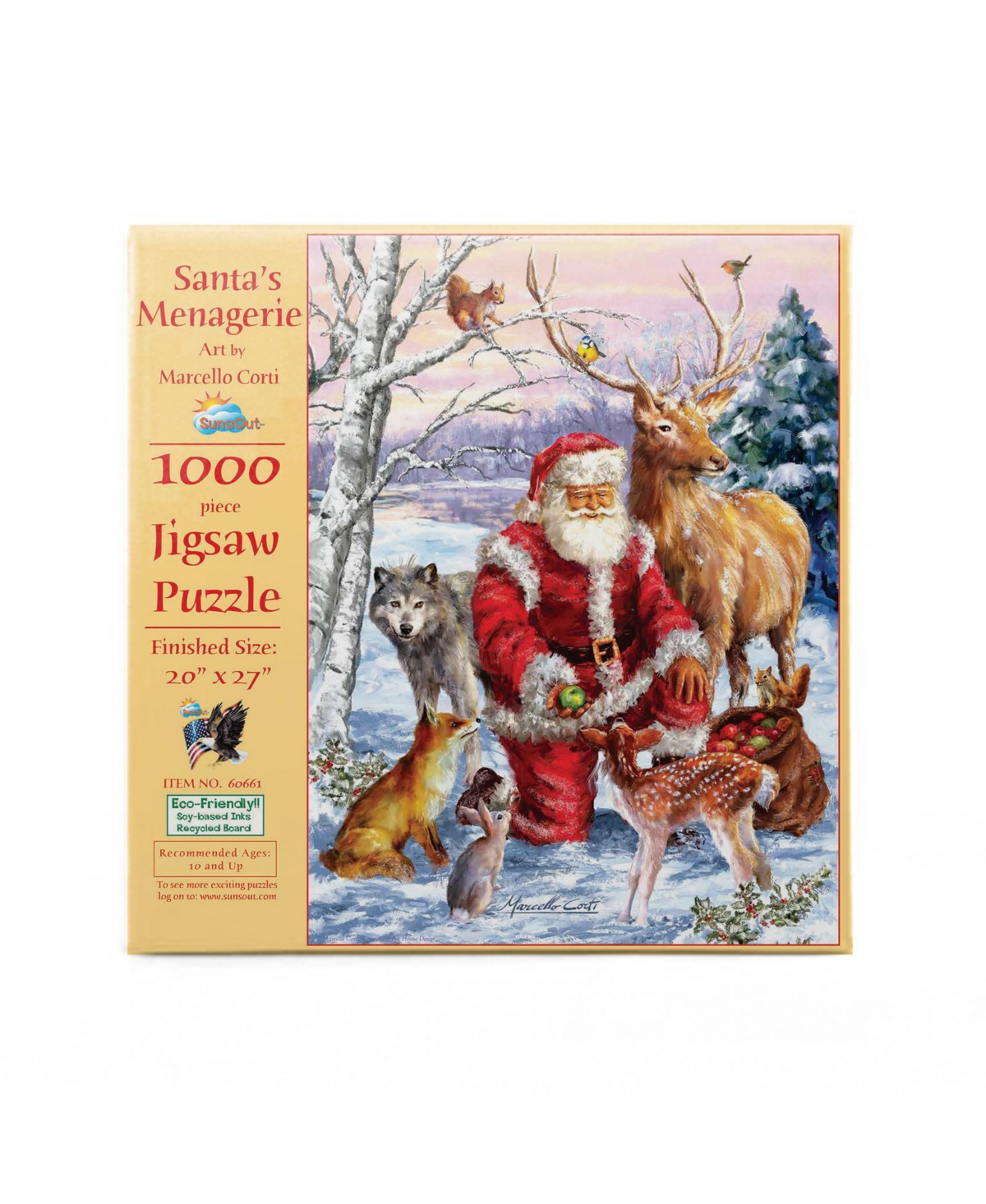 SunsOut Santa's Menagerie 1000 piece Jigsaw Puzzle for Adults Christmas