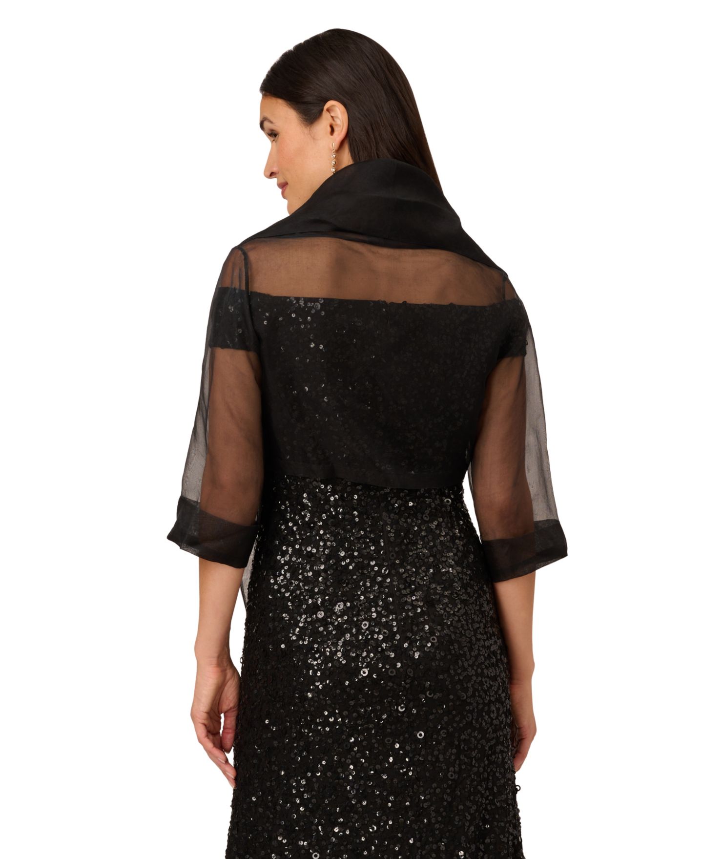 Женская куртка Adrianna Papell Organza Wrap, цвет: Чёрный — фото 3