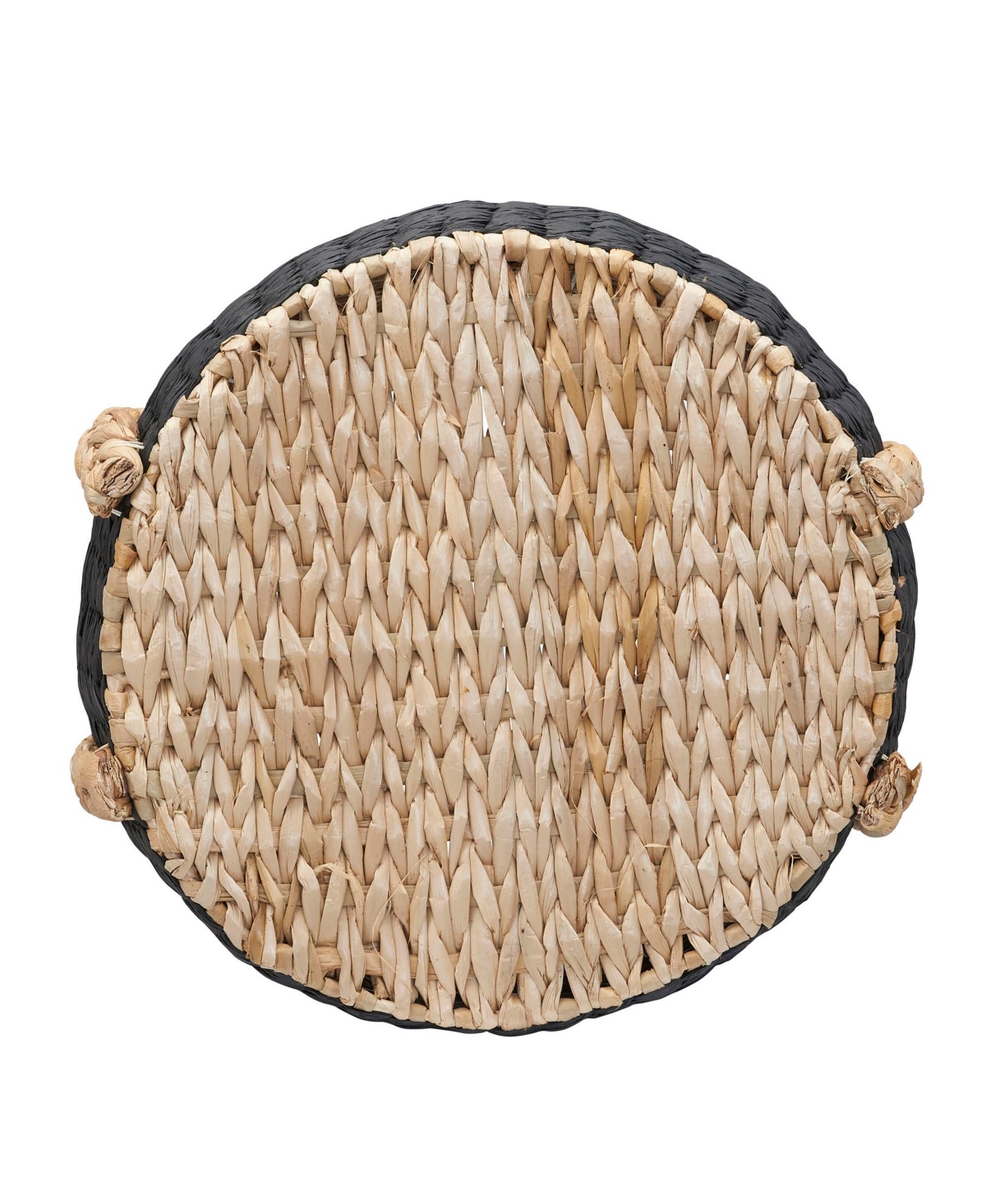 Household Essentials Cattail and Paper Terra Basket, Natural and Black