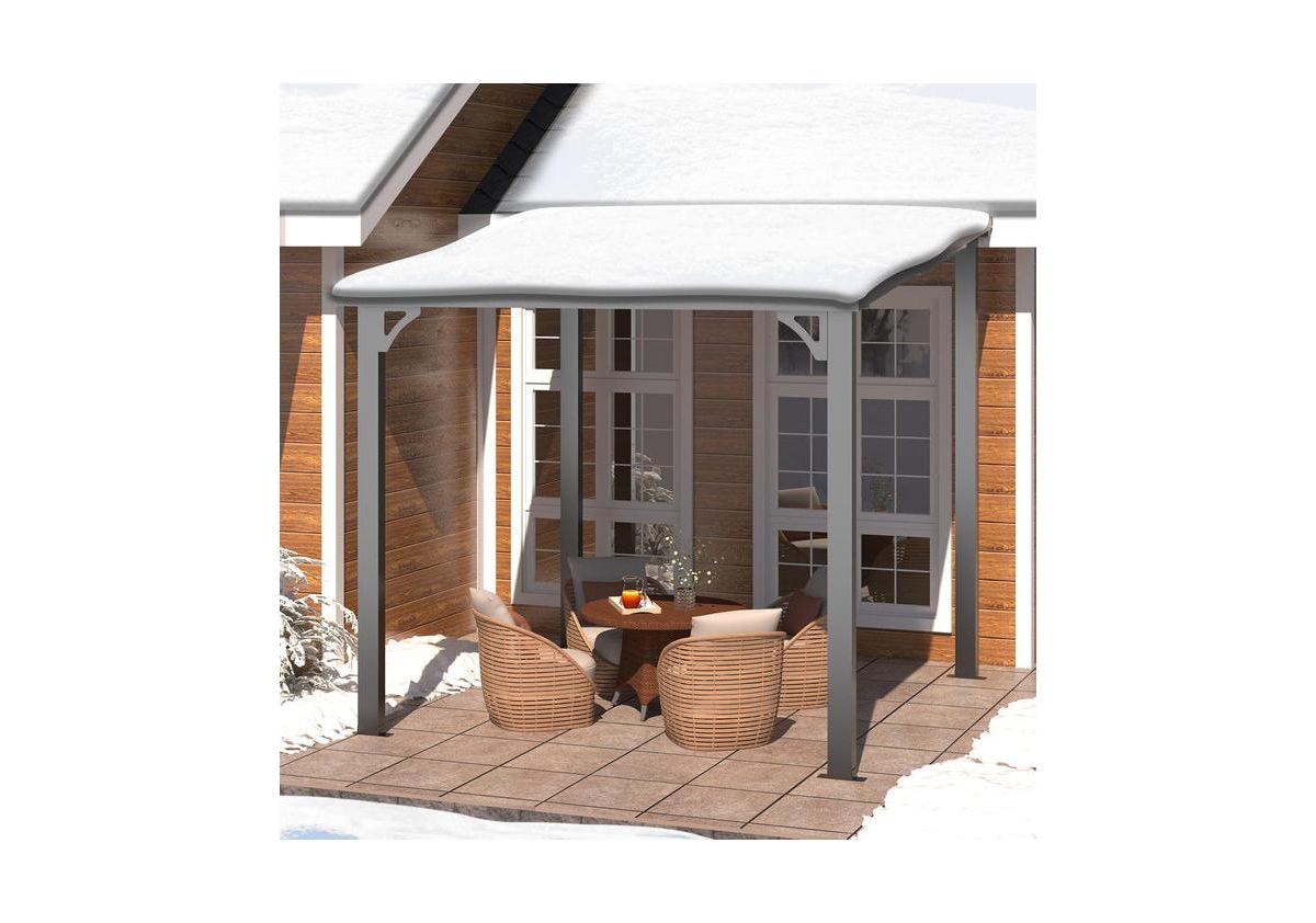 Aecojoy 8'X8' Hardtop Gazebo Outdoor Pergola Lean to Metal Pergolas