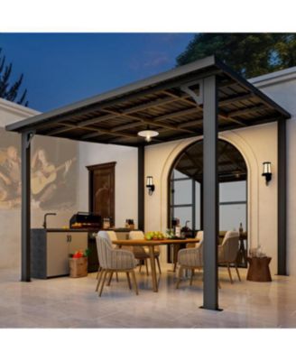 10'X10' Hardtop Gazebo Outdoor Pergola Lean to Metal Pergolas