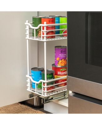 Glidez Multipurpose Paint-Finished Steel Pull-Out Storage Organizer, 2-Tier Design, White