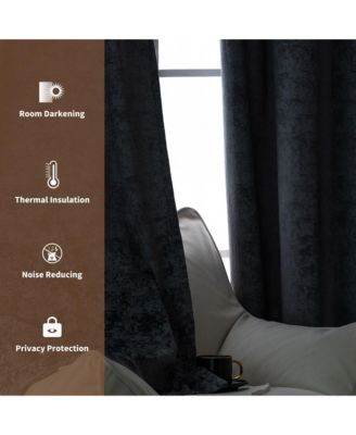 Fleece Textured Light Filtering Grommet Curtains Pair, 52"Wx108"L