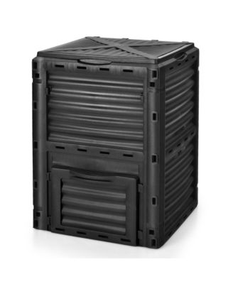 80-Gallon Outdoor Composter with Large Openable Lid and Bottom Exit Door