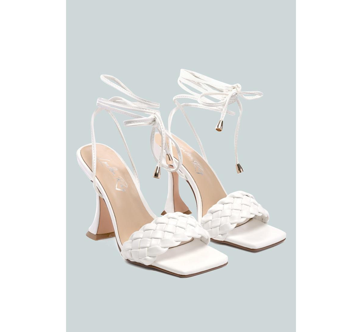 skora tie up spool heel sandals