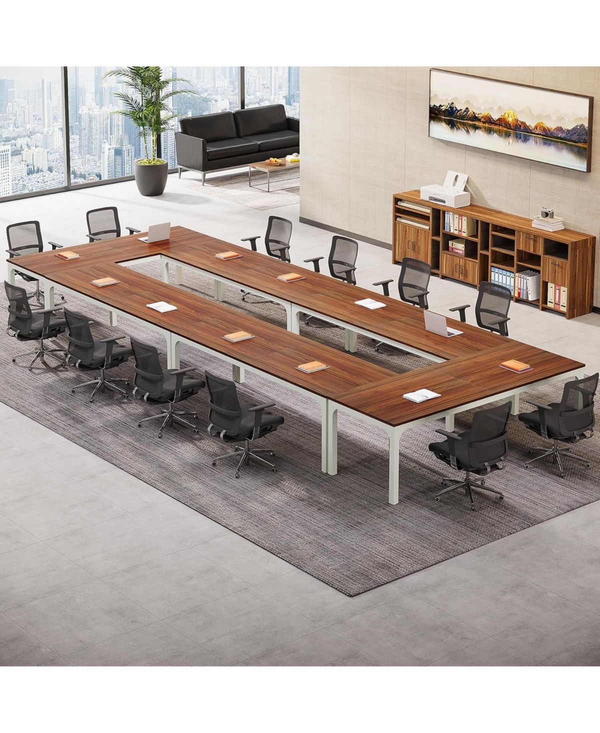Tribesigns 6PCS 78.7" Conference Table Set – Modern Large Meeting Table for Office, Boardroom & Seminar Rooms