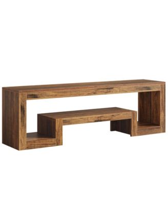 63-Inch TV Stand for 55/60/65/75-Inch TVs, Farmhouse Entertainment Center, Rustic Brown