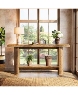 55-Inch Modern Console Table, Narrow Sofa Table for Hallway, Wooden Entrance Table