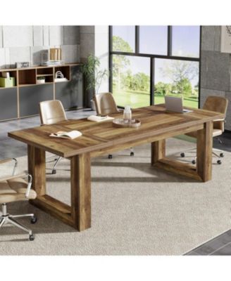 2 PCS Engineered Wood Modern Office Meeting Table