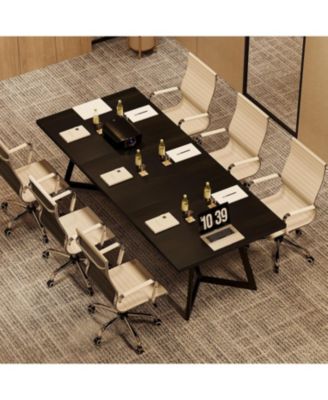 70.87" Conference Table, Rectangular Seminar Table Boardroom Desk for Office Meeting Conference Room