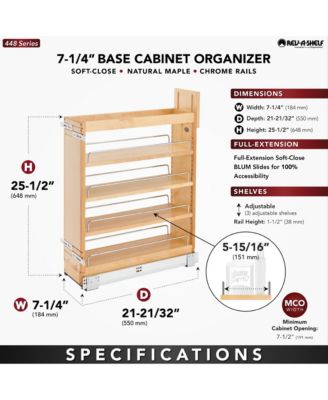 7.25'' Pullout Kitchen Cabinet Organizer Soft-close, 448-BCSC-6C