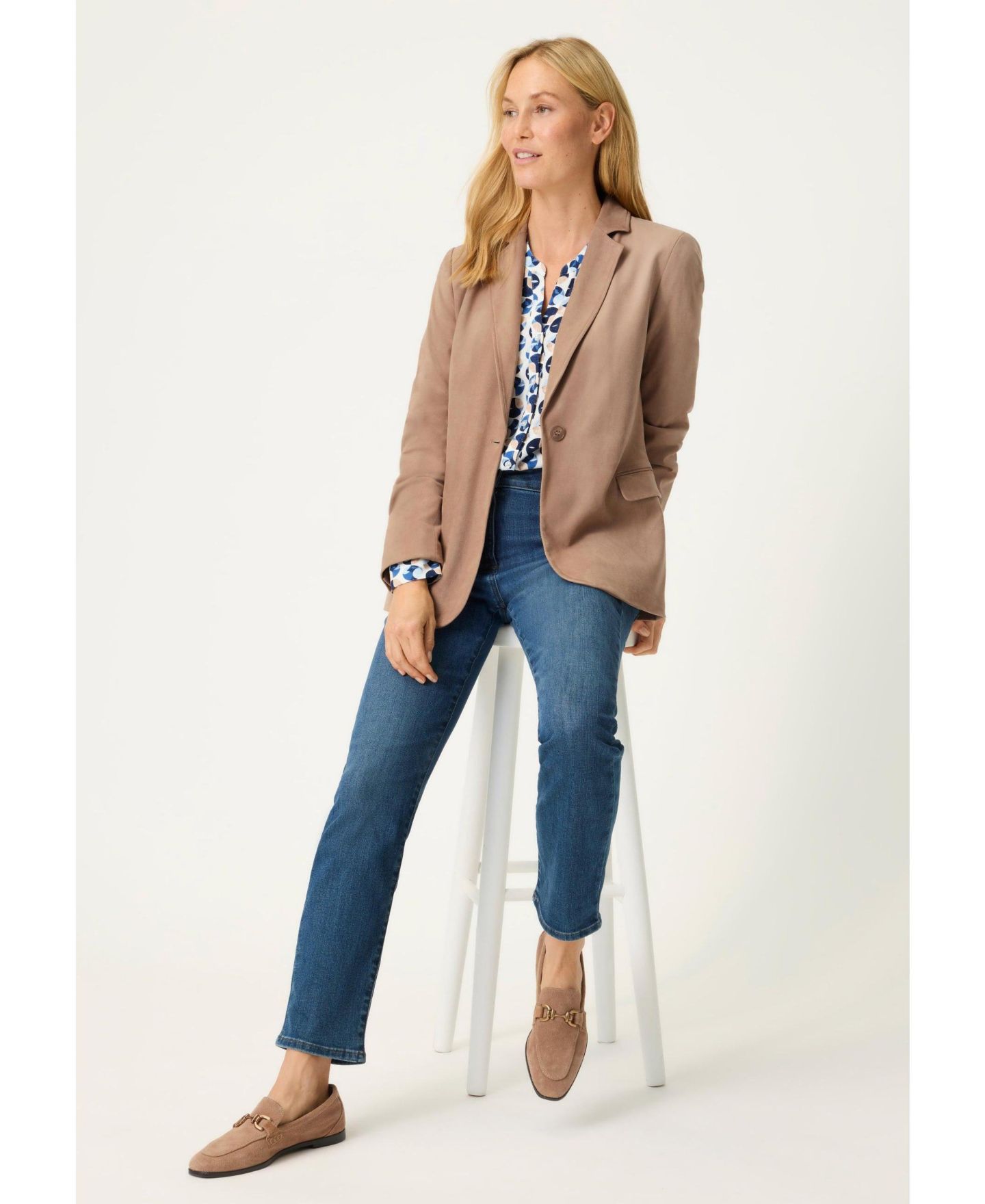 Женский пиджак Olsen Faux Suede Blazer, цвет: Светлый карамельный — фото 5