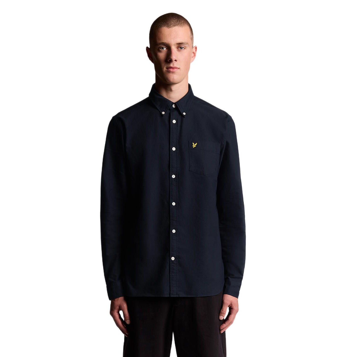 Мужская рубашка Lyle & Scott Plain Oxford, цвет: Тёмный тёмно-синий — фото 1