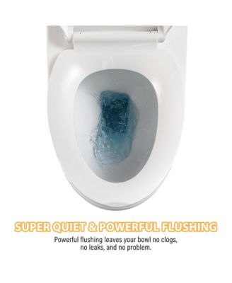 Ceramic One Piece Elongated Skirted Bathroom Fixture with Comfortable Seat Height and Soft-Closing Seat&Lid