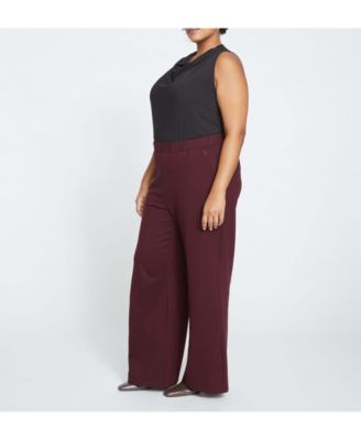 Plus Size Stephanie Wide Leg Ponte Pants