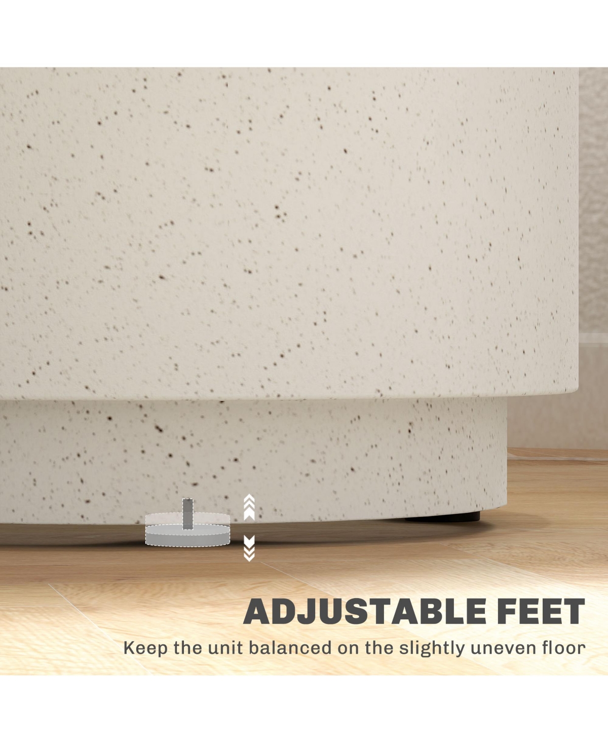 Homcom Accent Table with Concrete Finish, Round Side Table, Light