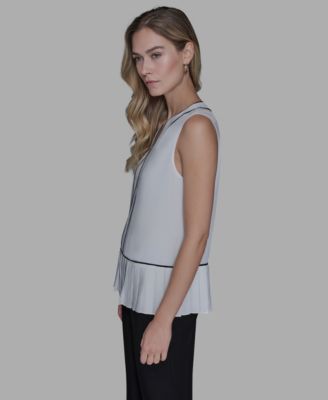 Women's Pleated Detail Sleeveless Top