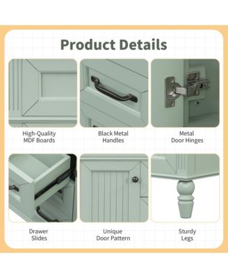 Freestanding Bathroom Vanity with Sink 2 Drawers and Soft Close Doors