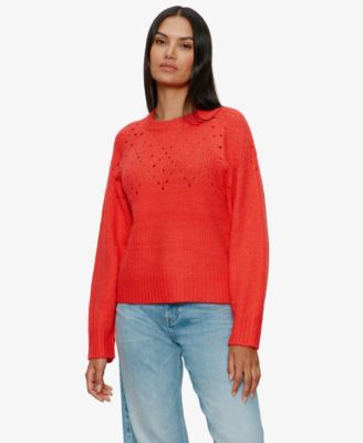 Women's Femme Crewneck Openwork Sweater