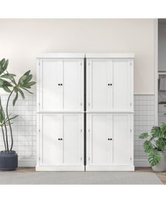 72&amp;#x22; Kitchen Pantry Storage Cabinet with 4 Doors, Wood Grain