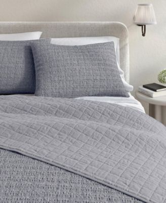 3-Pc. 100% Cotton Honeycomb Waffle Garment Washed Quilt Set