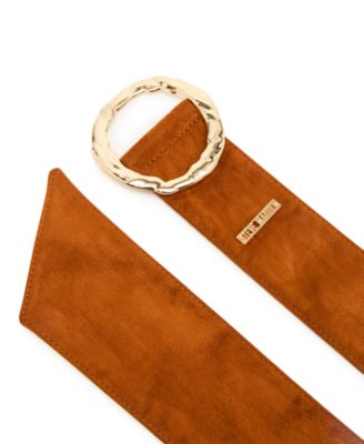 Women's Hammered Circle Buckle Sash Belt