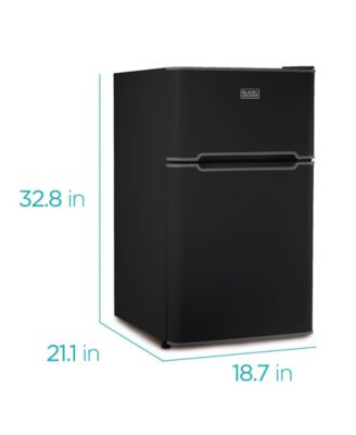 3.1 Cu. Ft. Compact Two Door Refrigerator with Freezer, Black