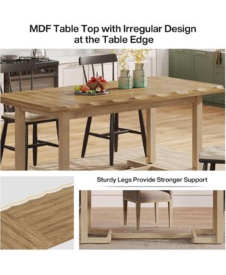 | 63-Inch | Solid Wood & Sturdy Frame | Thick Table Top, Seats 4–6 | Rectangular Dining Table