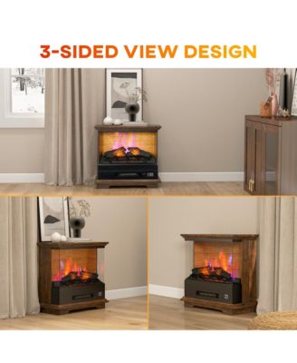 26" Electric Fireplace Stove with Remote Control, 12H Timer,