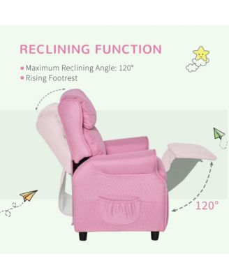 Kids Soft Sofa, Reclining Lounger Armchair w/ Footrest Storage Side Pockets