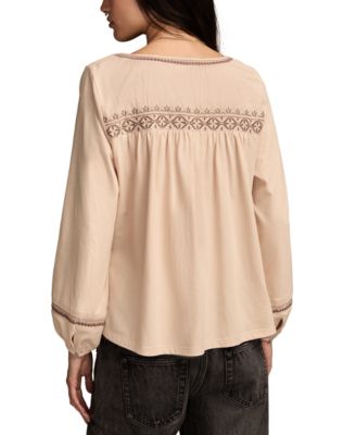 Women's Long Sleeve Peasant Top