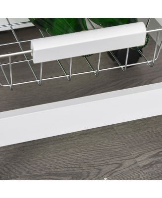 Rolling Kitchen Cart on Wheels with Drawer and 4 Wire Baskets