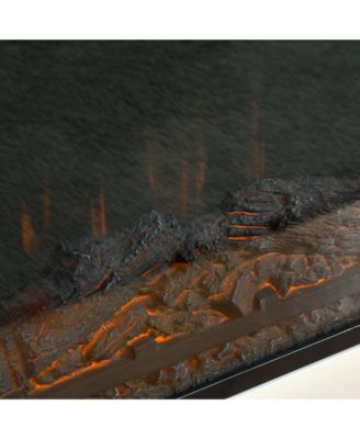 32" 1400W Electric Fireplace Mantel w/ Realistic LED Log Heater,