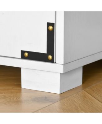 Rustic Style Storage Cupboard Bookcase Cabinet w/ 4 Shelves,