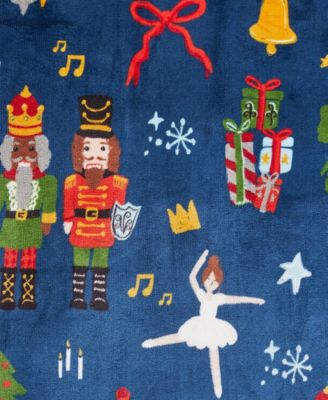 Velvet Plush Fleece Reversible Sherpa Holiday Printed Throw