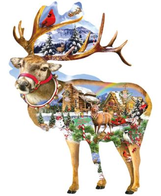 Reindeer Training 800 piece Jigsaw Puzzle for Adults Special Shape Christmas