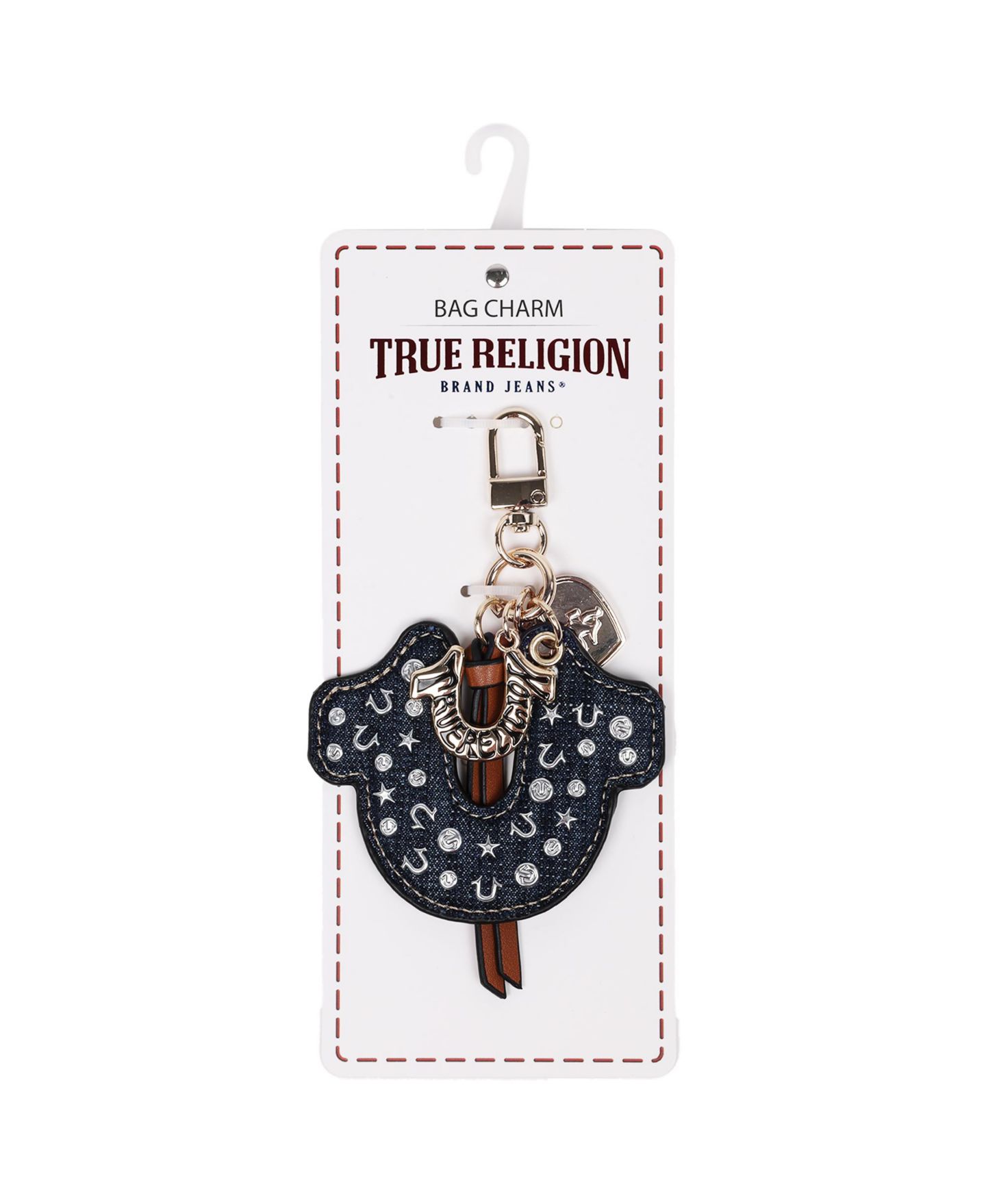 Женский брелок True Religion Denim Horseshoe Bag Charm, цвет: Тёмный джинсовый — фото 4