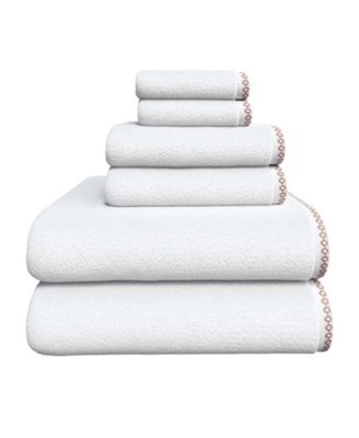 Quick-Dry Cotton Decorative Border 6 Piece Towel Set