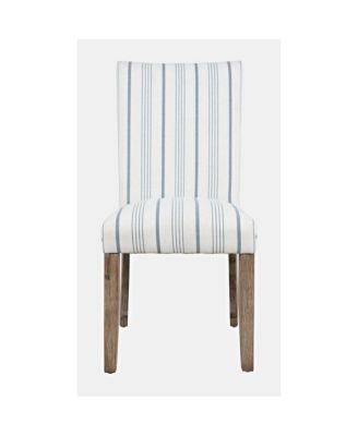 Eastern Tides Coastal Wire-Brushed Wood Three Piece Upholstered Dining Set