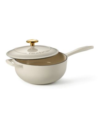 Bestow Enameled Cast Iron 3-Quart Saucier Pan with Lid