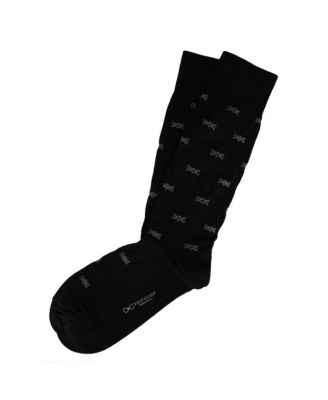 Men's Dapper Bow Tie Novelty Mid Calf Mercerized Cotton Socks (1 Pair)