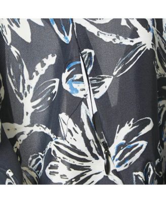 Women's Floral Print Crepe Silk Sleeveless Gown