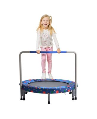 36" Kids Trampoline Foldable Indoor Outdoor Mini Trampoline with Handle Blue