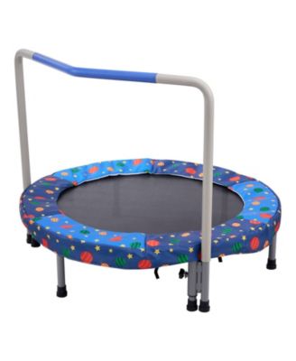 36" Kids Trampoline Foldable Indoor Outdoor Mini Trampoline with Handle Blue