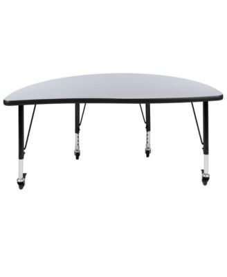 Mobile 47.5" Half Circle Wave Flexible Collaborative Kids Adjustable Activity Table